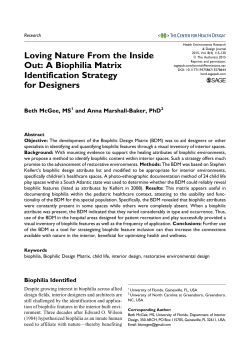 A Biophilia Matrix Identification Strategy for Designers