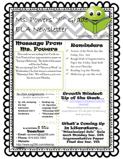 Ms. Powers` 7th Grade ELA Newsletter