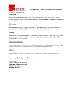 patient ambassador program checklist