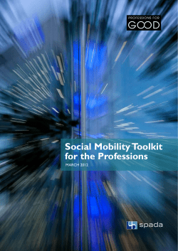 Social Mobility Toolkit for the Professions
