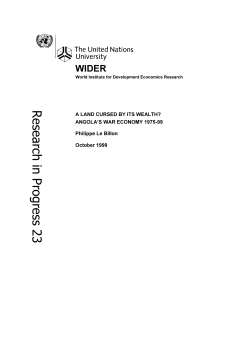 A Land Cursed by its Wealth? Angola`s War Economy 1975-99