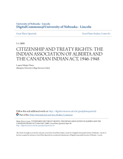 citizenship and treaty rights: the indian association of alberta and the