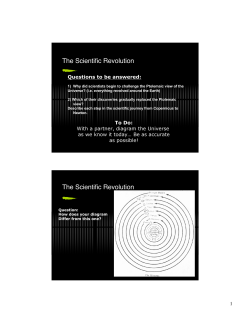 The Scientific Revolution The Scientific Revolution
