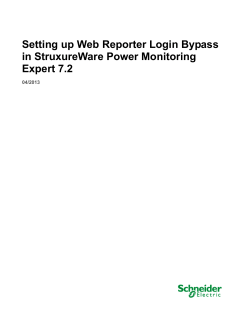 Setting up Web Reporter Login Bypass in StruxureWare Power