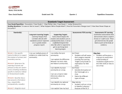 Standards Target Assessment - Launch Expeditionary Learning