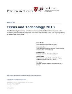 Teens and Technology 2013