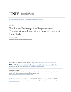 The Role of the Integration-Responsiveness Framework in an