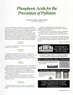 Phosphoric Acids for the Prevention of Pythium