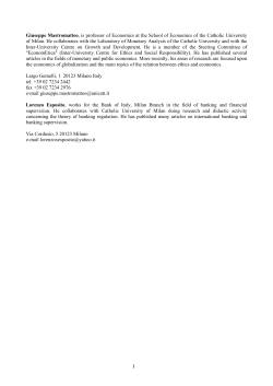 Giuseppe Mastromatteo, is professor of Economics at the School of