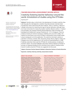 Creativity fostering teacher behaviour around the world: Annotations