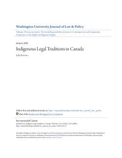 Indigenous Legal Traditions in Canada