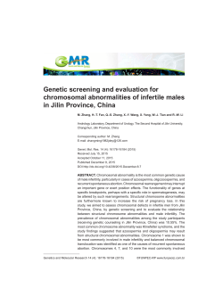 Genetic screening and evaluation for chromosomal abnormalities of