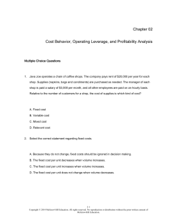 Chapter 02 Cost Behavior, Operating Leverage, and Profitability