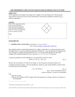 the thermodynamics of potassium nitrate dissolving in