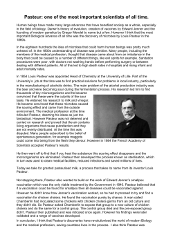 Pasteur: one of the most important scientists of all time.