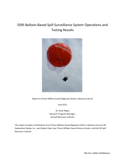 OSRI Balloon‐Based Spill Surveillance System Operations and