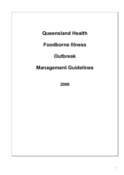 Foodborne Illness Outbreak Management Guidelines