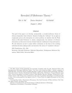 Revealed (P)Reference Theory - Division of the Humanities and