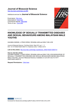 Journal of Biosocial Science KNOWLEDGE OF SEXUALLY