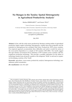 No Mangos in the Tundra: Spatial Heterogeneity in