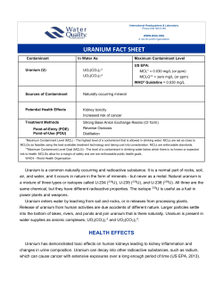 uranium fact sheet - Water Quality Association