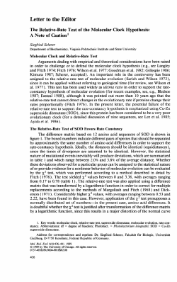 The Relative-Rate Test of the Molecular Clock Hypothesis: A Note of