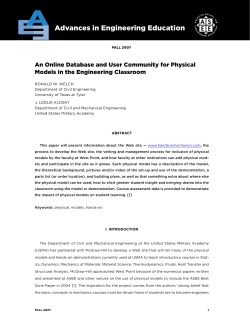 an Online Database - Advances in Engineering Education