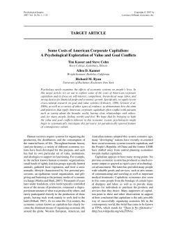 TARGET ARTICLE Some Costs of American Corporate Capitalism