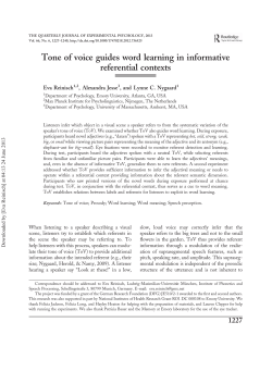 Tone of voice guides word learning in informative