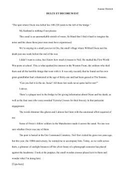 DULCE ET DECORUM EST - Bridgend Writers` Circle