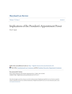 Implications of the President`s Appointment Power