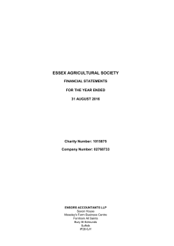 Annual Accounts 2016 - Essex Agricultural Society