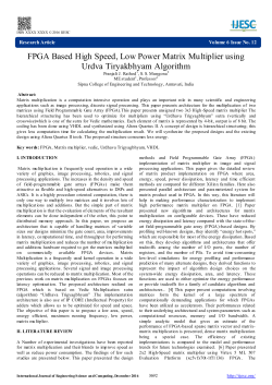 FPGA Based High Speed, Low Power Matrix Multiplier using