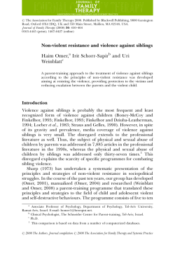 Non-violent resistance and violence against siblings