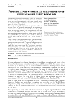 PREVENTIVE ACTIVITY OF ASCORBIC ACID ON LEAD ACETATE