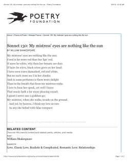 Sonnet 130: My mistress` eyes are nothing like the sun