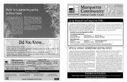 Did You Know - Marquette Community Federal Credit Union