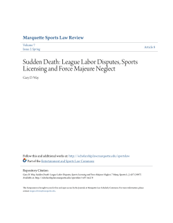 Sudden Death: League Labor Disputes, Sports Licensing and Force