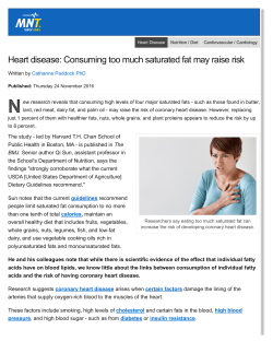 Heart disease: Consuming too much saturated fat may raise risk