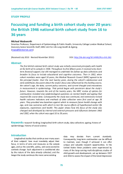 Focussing and funding a birth cohort study over 20 years: the British