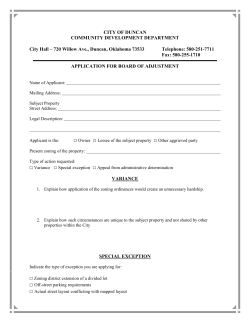 Application for Board of Adjustment (Variance