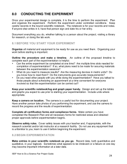 Conducting the Experiment - University of Mount Union