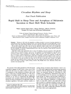 Circadian Rhythms and Sleep Rapid Shift in Sleep Time and