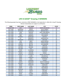 LIFE IS GOOD&reg; Drawing 3 WINNERS