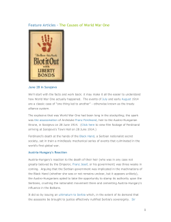 Feature Articles - The Causes of World War One