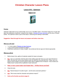 Lesson #10 - Optimism - Character-in