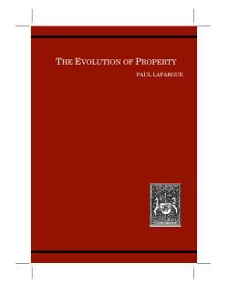 the evolution of property - Socialist Labor Party of America