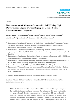 Determination of Vitamin C (Ascorbic Acid) Using High