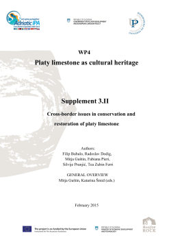 Platy limestone as cultural heritage Supplement 3.II