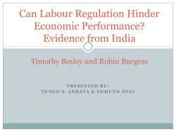 Can Labour Regulation Hinder Economic Performance? Evidence